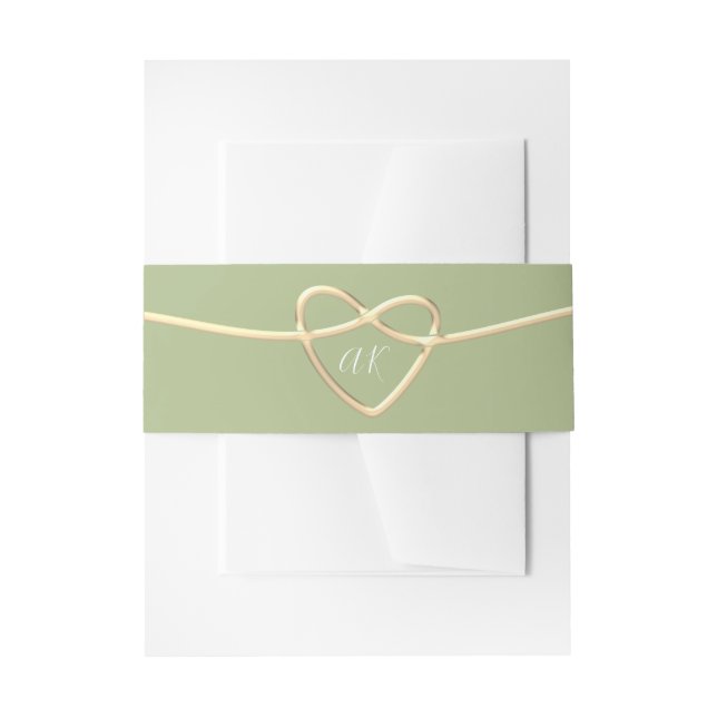 Bandeau De Faire-part Gold & Green Monogram Mariage Belly Band (Devant example)