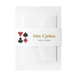 Bandeau De Faire-part Gold Las Vegas Casino Card Mariage