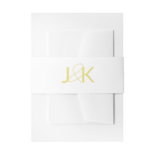 Bandeau De Faire-part Gold Monogramme Invitation Bande de ventre