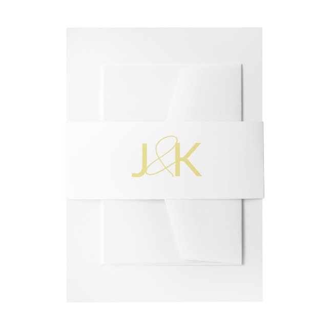 Bandeau De Faire-part Gold Monogramme Invitation Bande de ventre (Devant example)