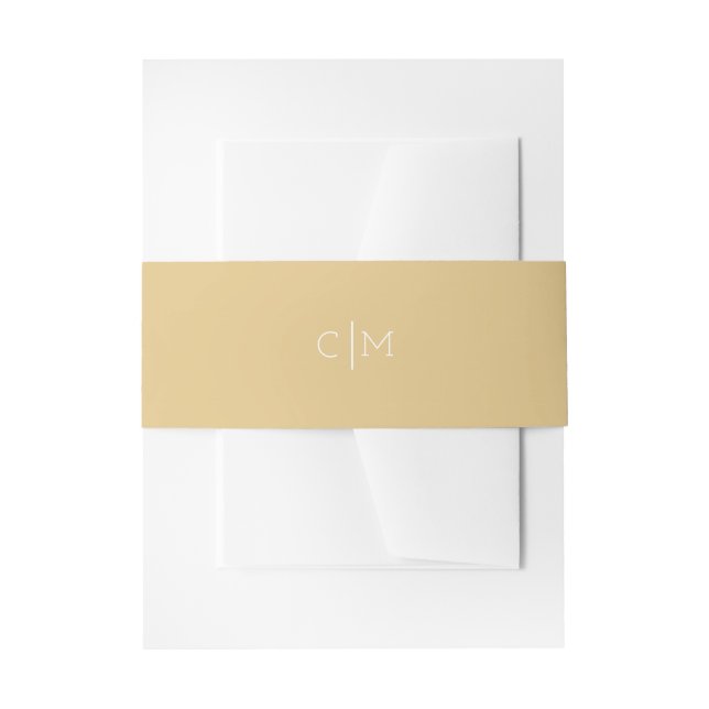 Bandeau De Faire-part Gold Monogramme Mariage Belly Band (Devant example)