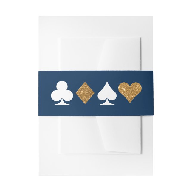 Bandeau De Faire-part Gold Navy Las Vegas Faire-part de mariage Belly Ba (Devant example)