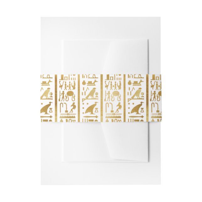 Bandeau De Faire-part Gold & White Egypt Glam Modern Chic Party (Devant example)