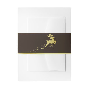 Bandeau De Faire-part Golden Joyer Christmas Reindee