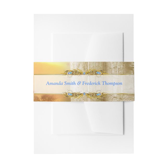 Bandeau De Faire-part Golden Royal Peacock Temple Dreams (Devant example)