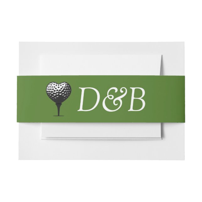 Bandeau De Faire-part Golf Couple Mariage (Devant Example)