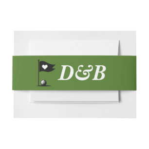 Bandeau De Faire-part Golf Couple Mariage