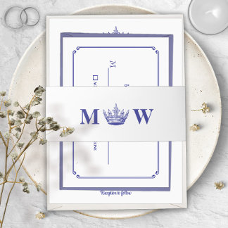 Bandeau De Faire-part Gothic Fantasy or Medieval Royal Crown Mongram