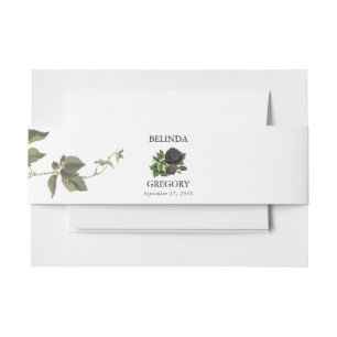 Bandeau De Faire-part Gothique Halloween Rose noir Mariage blanc