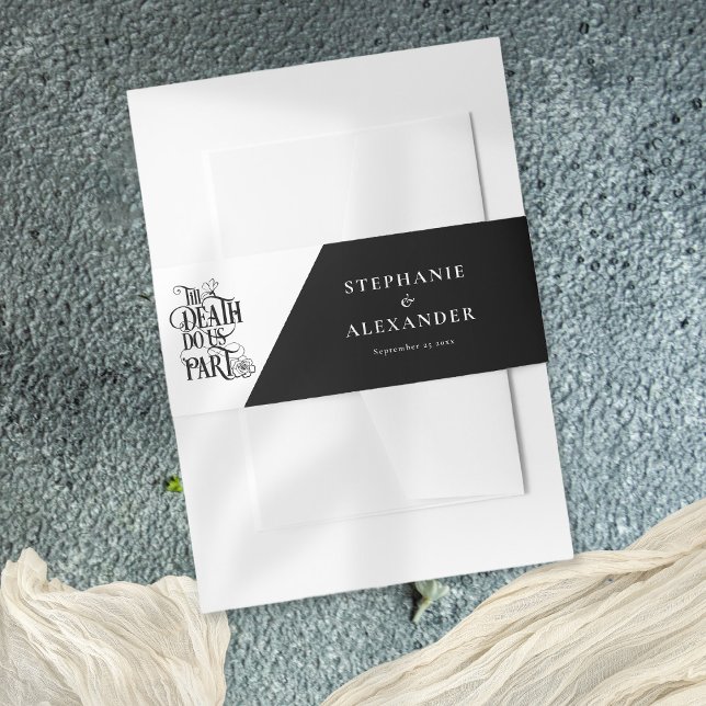 Bandeau De Faire-part Gothique Jusqu'à la mort Faites-nous partie Mariag (Créateur téléchargé)