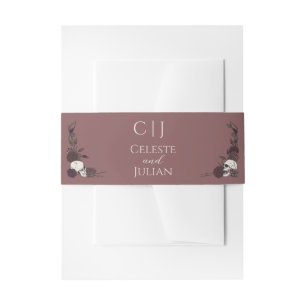 Bandeau De Faire-part Gothique Mauve Rose Foncé Floral