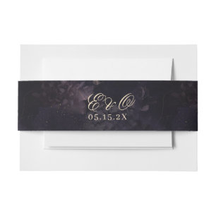 Bandeau De Faire-part Gothique Purple Élégant Mariage Floral Boho