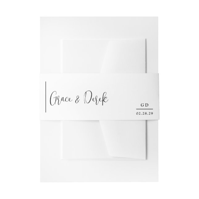 Bandeau De Faire-part Grace noir et blanc Mariage moderne (Devant example)