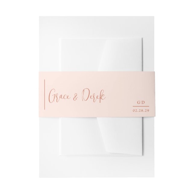 Bandeau De Faire-part Grace Peach Mariage moderne (Devant example)