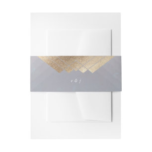 Bandeau De Faire-part Graisse géométrique Gris Gold Gatsby Mariage