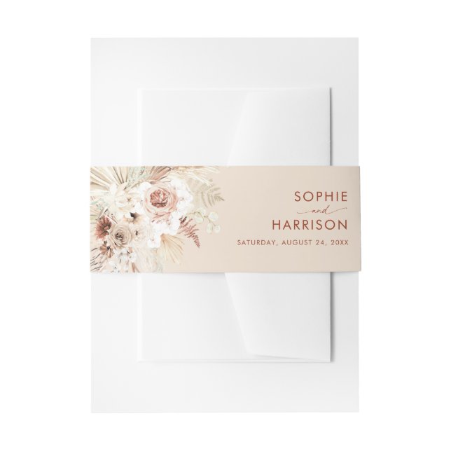 Bandeau De Faire-part Grass minimaliste Boho Pampas (Devant example)