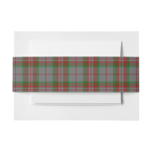 Bandeau De Faire-part Gray Scottish Tartan Belly Band