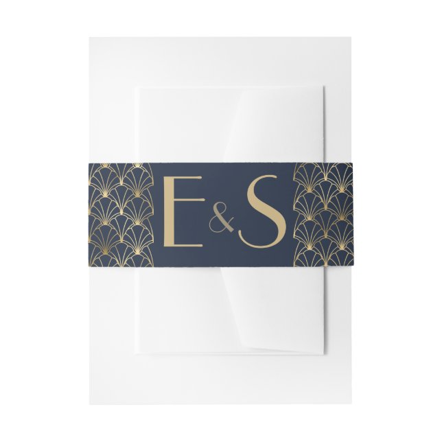 Bandeau De Faire-part Great Gatsby Monogrammed art déco mariage (Devant example)