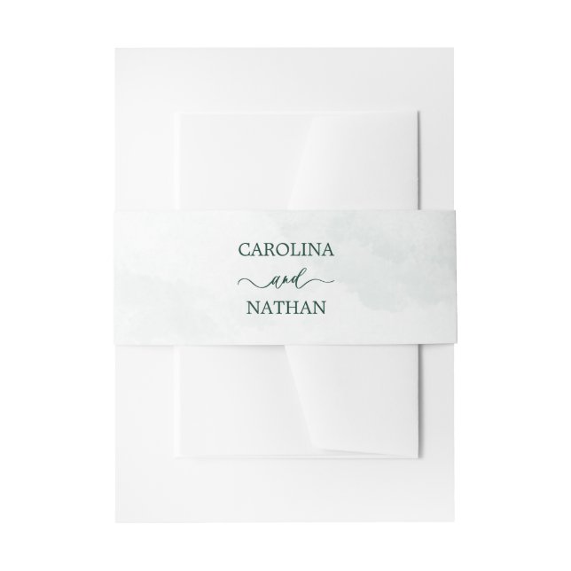 Bandeau De Faire-part Green Simple Elegant Wedding Names Invitation (Devant example)