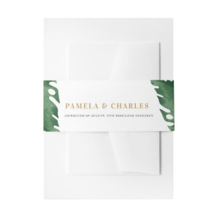 Bandeau De Faire-part Green Tropical feuille design simple