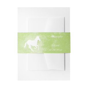 Bandeau De Faire-part Green Unicorn Wedding Inviter Belly Band