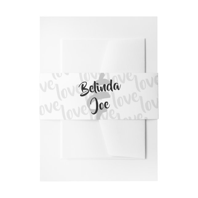 Bandeau De Faire-part Grey Love Typographie Mariage moderne (Devant example)