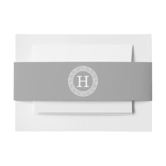Bandeau De Faire-part Gris foncé Gris Clé grecque Cadre Rnd Premier Mono