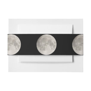 Bandeau De Faire-part Gris lunes Invitation Bande de ventre