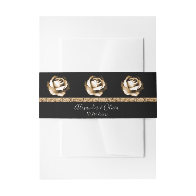 Bandeau De Faire-part Groupe Belly Invitation Rose d'or (Devant example)