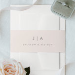 Bandeau De Faire-part Groupe de faire-part de mariage monogramme moderne<br><div class="desc">Un simple,  moderne mais classique bande de belges avec les couples monogramme initial et noms.</div>