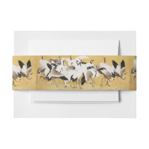 Bandeau De Faire-part Grupe de grues japonaises Vintage Oiseau Riche Cla