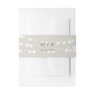 Bandeau De Faire-part Guirlande de lumières rustique pour mariage ventre