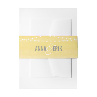 Bandeau De Faire-part Guirlande Lumineuse Aquarelle Jaune Citron