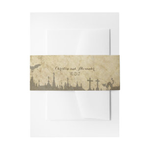 Bandeau De Faire-part Halloween bande mariage du ventre avec cimetière