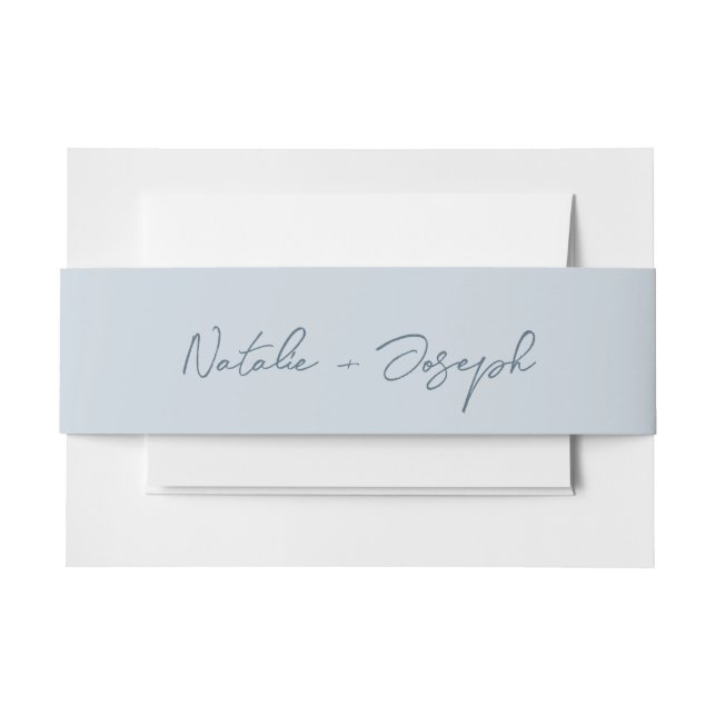 Bandeau De Faire-part  Hand Written Blue Fun Calligraphy Boho Wedding (Devant Example)