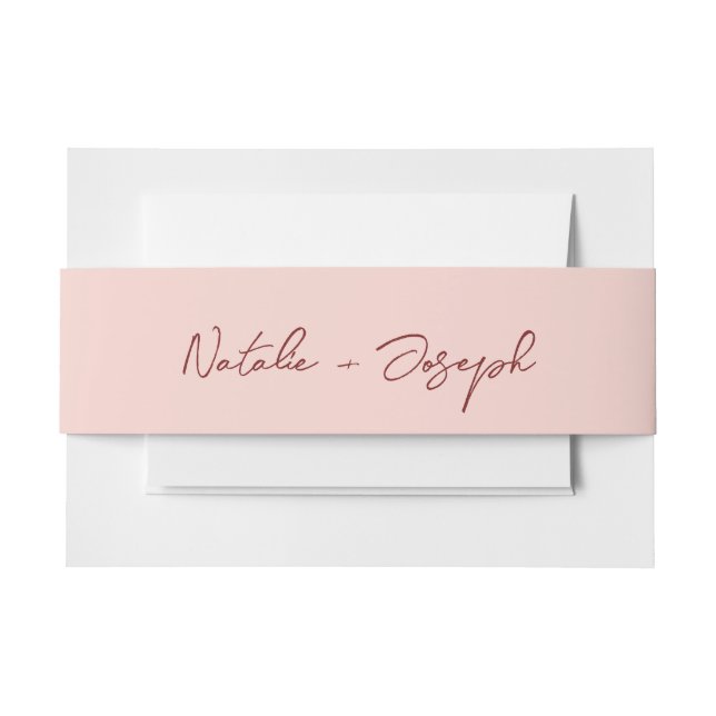 Bandeau De Faire-part  Hand Written Burgundy Pink Whimsical Wedding (Devant Example)