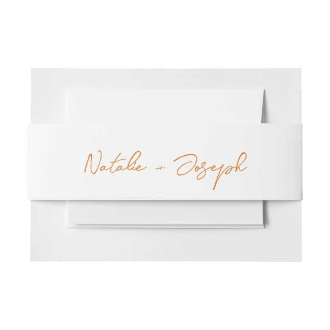 Bandeau De Faire-part  Hand Written Orange Fun Calligraphy Boho Wedding (Devant Example)