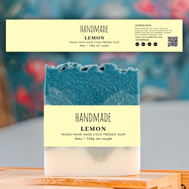 Bandeau De Faire-part Handmade Soap Belly Band Yellow Product Label Wrap (Handmade Soap Belly Band Yellow Product Label Wrap)