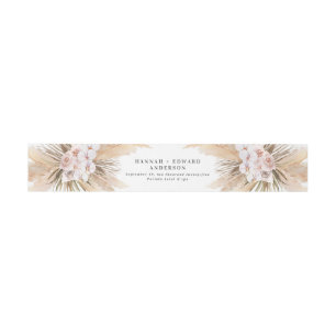 Bandeau De Faire-part herbe des Pampas séchée écriture botanique mariage