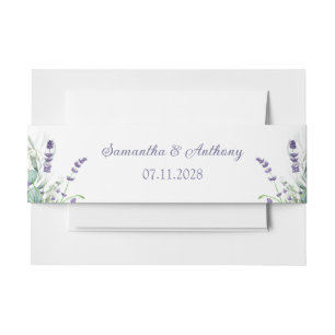 Bandeau De Faire-part Herbes d'aquarelle Lavender Eucalyptus violet