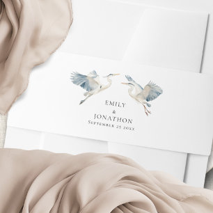 Bandeau De Faire-part Herons dans les noms de vol Date Mariage