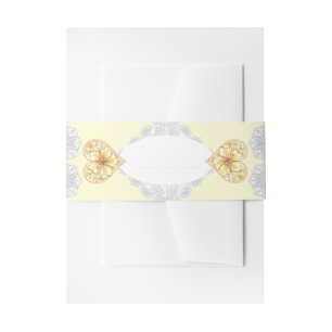 Bandeau De Faire-part Hibiscus & dentelle JAUNE