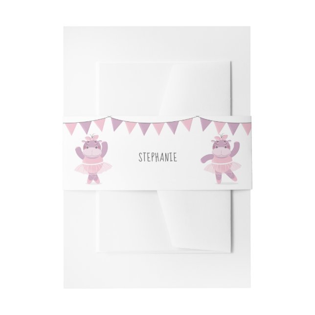 Bandeau De Faire-part Hippo Ballerina (Devant example)