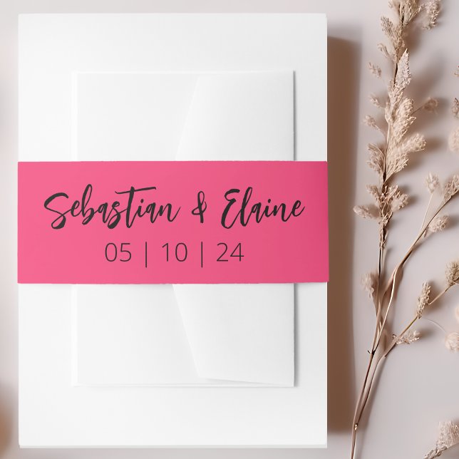 Bandeau De Faire-part Hot rose moderne Mariage amusant (Créateur téléchargé)