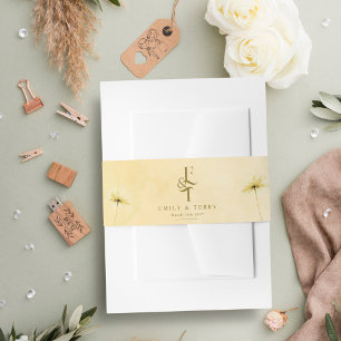 Bandeau De Faire-part Hour d'or Grace Floral & Monogram Mariage