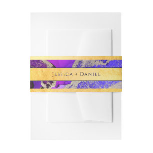 Bandeau De Faire-part Huile d'or nommée Mariage rose violet