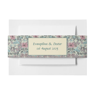 Bandeau De Faire-part Humming bird and hibiscus pattern - belly band