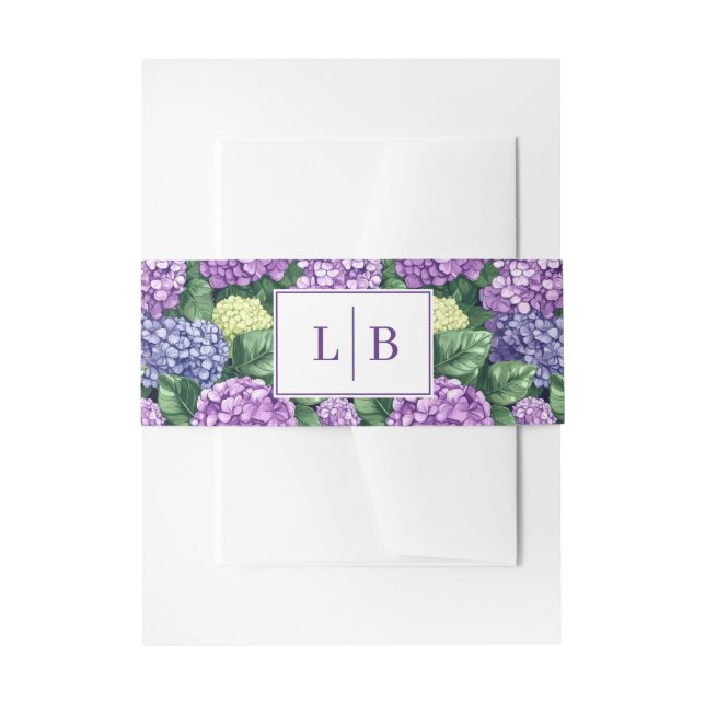 Bandeau De Faire-part Hydrangea Florale Violette Sérène (Devant example)
