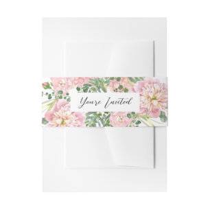 Bandeau De Faire-part Hydrangea Rose Aquarelle rose Floral