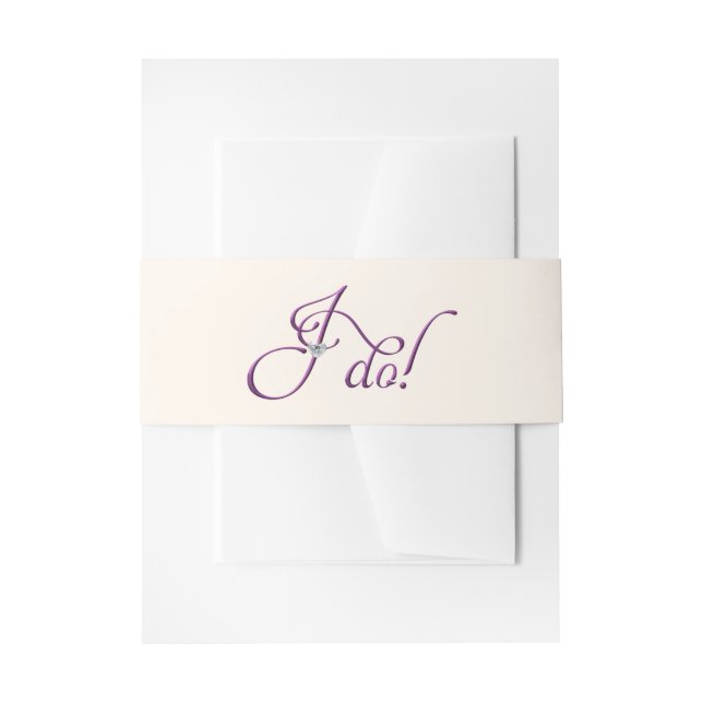 Bandeau De Faire-part I Do lilac Invitation Belly Band (Devant example)